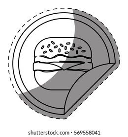 hamburger fast food emblem image vector illustration design