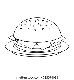 hamburger fast food icon image 