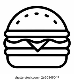 hamburger fast food  icon  vector art 