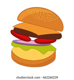 hamburger fast food icon vector illustration design