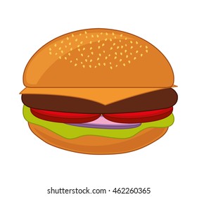 hamburger fast food icon vector illustration design