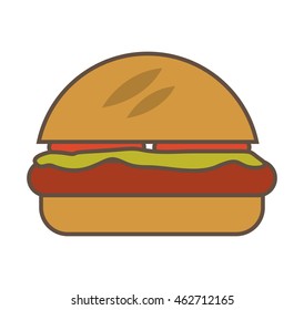 hamburger fast food icon vector illustration design