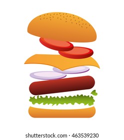 hamburger fast food icon vector illustration design