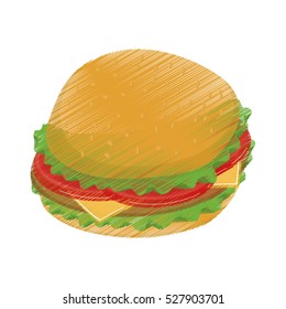 Hamburger fast food icon vector illustration graphic design