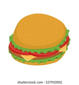 Hamburger fast food icon vector illustration graphic design