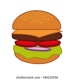 hamburger fast food icon vector illustration design