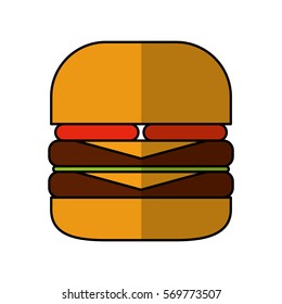 hamburger fast food icon vector illustration design