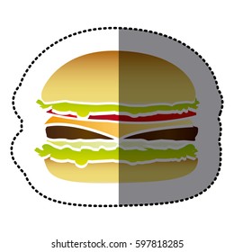 hamburger fast food icon, vector illustraction design