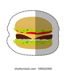 hamburger fast food icon, vector illustraction image