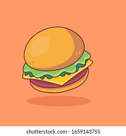Hamburger fast food illustration concept. Vector EPS 10