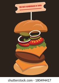 hamburger & fast food info graphics. vector illustration