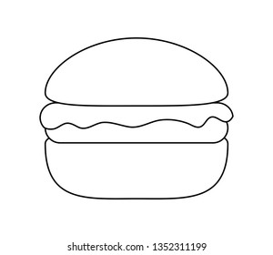 hamburger fast food isolated icon
