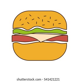 hamburger fast food related icon image vector illustration design 