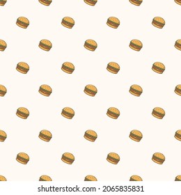 hamburger fast food seamless pattern
