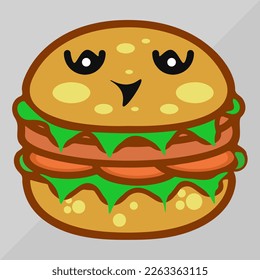 hamburger fast food vector design with meat and drinks