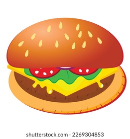 Hamburguesa. Comida rápida. Gráficos vectoriales