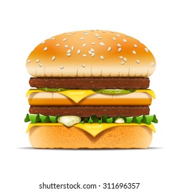 Hamburger fast food vector illustration isolated on white background