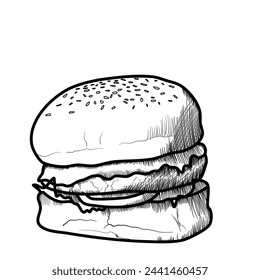 hamburger fast food vector logo illustration