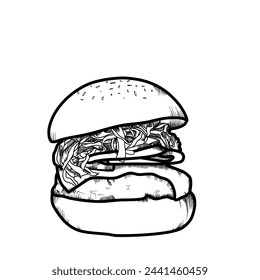 hamburger fast food vector logo illustration