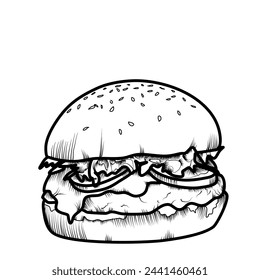 hamburger fast food vector logo illustration