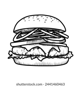 Hamburger Fast Food Vektor Logo Illustration
