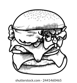 Hamburger Fast Food Vektor Logo Illustration