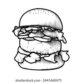 hamburger fast food vector logo illustration