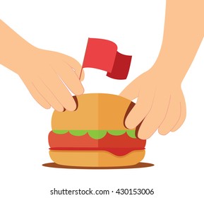 Hamburger and flag