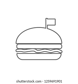 a hamburger with a flag icon. Element of web for mobile concept and web apps icon. Thin line icon for website design and development, app development