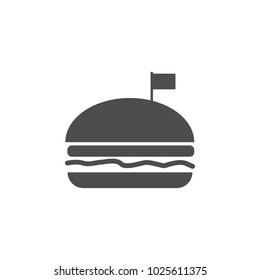 a hamburger with a flag icon. Elements of web icon. Premium quality graphic design icon. Signs and symbols collection icon for websites, web design, mobile app on white background