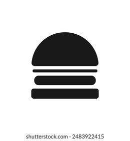 Hamburger flat black icon vector