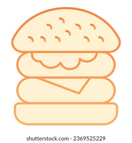 Hamburger flat icon. Fast food orange icons in trendy flat style. Burger gradient style design, designed for web and app. Eps 10