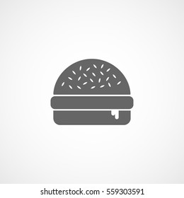 Hamburger Flat Icon On White Background