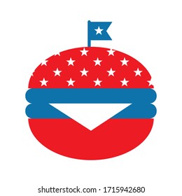 hamburger flat style icon design, Eat food restaurant menu dinner lunch cooking and meal theme Vector illustration