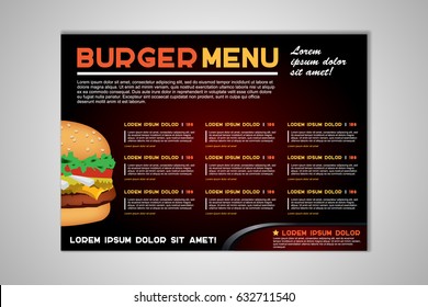 Hamburger flyer design vector template in A4 size. Brochure and Layout Design. food concept. vector