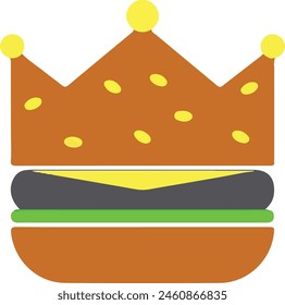 Hamburger food crown vector design