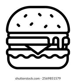 Hamburger food and culinary icon illustration