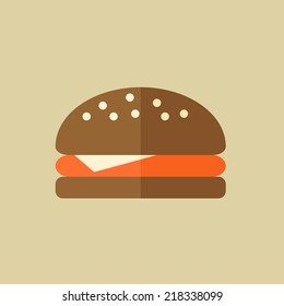 Hamburger. Food Flat Icon