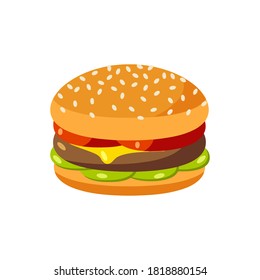 Hamburger Food-flacher Vektorgrafik