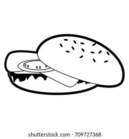 hamburger food icon image 