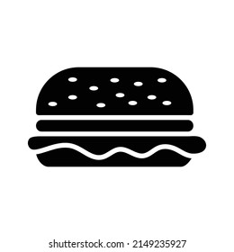 Hamburger - Lebensmittelsymbol, Vektordesign-Vorlage einfach und sauber