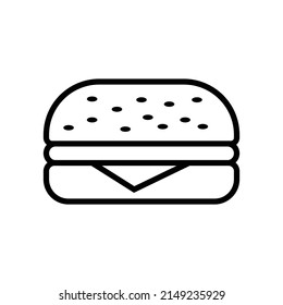 Hamburger - Lebensmittelsymbol, Vektordesign-Vorlage einfach und sauber