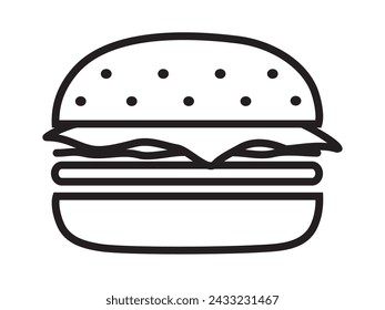 Hamburger, Food icon vector illustration isolated on white background, eps