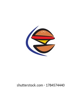 hamburger food logo color illustration of vector design