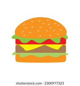 Hamburger food symbol vector icon