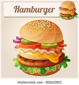 Hamburger. Food vector icon