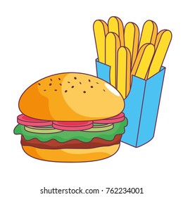 Hamburger and french fries design
