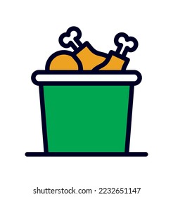 Hamburger, fries, Cola, drink, chicken, nuggets, dinner, restaurant. Fast food vector isolated on white background. A delicious set of fast food. Lots of flat-style food. Hand drawn food icons