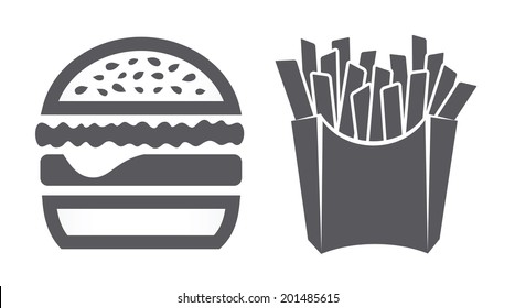 Hamburger and fries icons