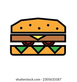 hamburger graphic icon vector illustration